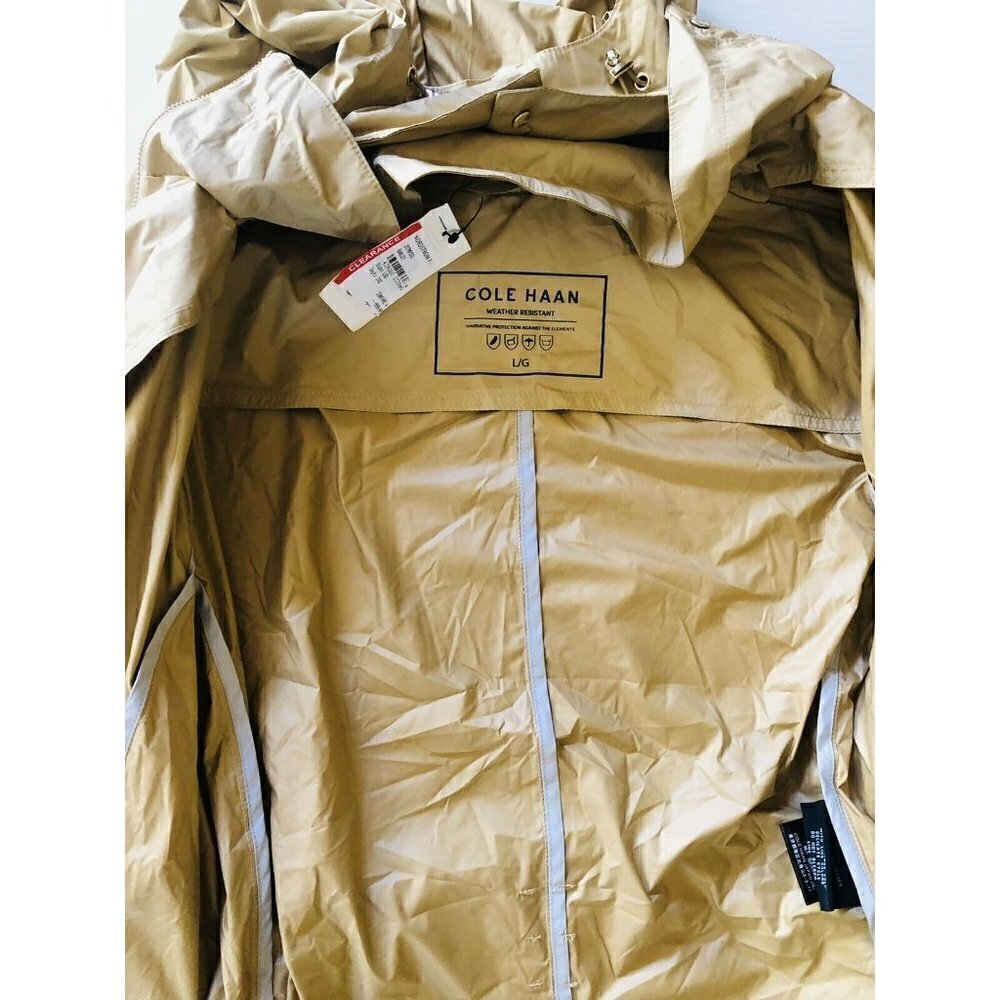 Cole Haan Womens Weather Resistant Belted Packable Raincoat Size L  - Picture 8 of 12